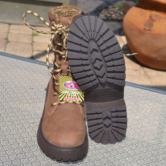 NEW Women's SKECHERS Brown Memory Foam Boots Hiking Work KNIT BUZZ Size 7 - Picture 9 of 9